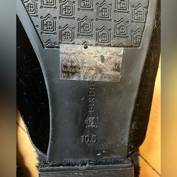 Birdies Phoebe Black Velvet Fur Lined Mules - Picture 7 of 12